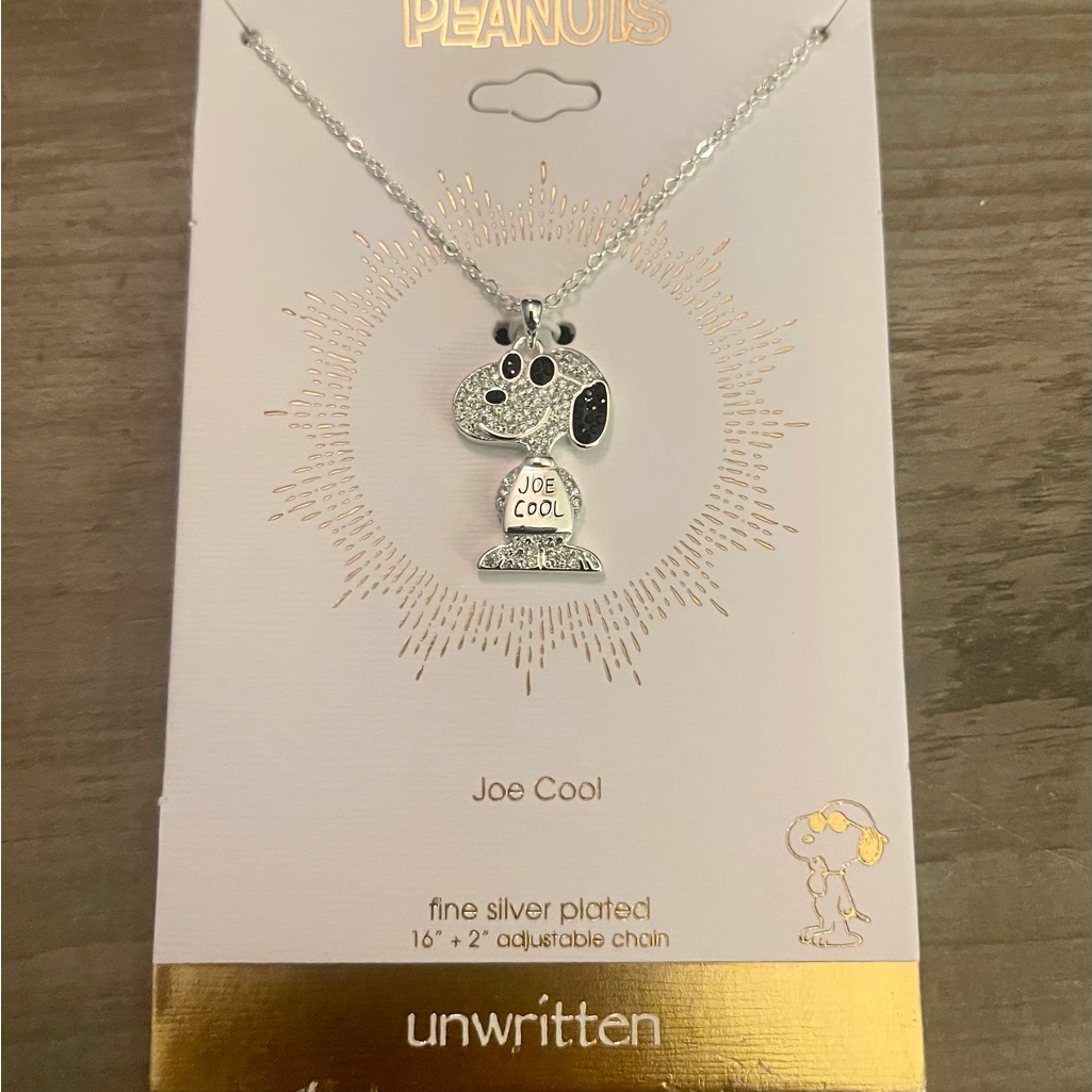 Peanuts Fine Silver Plated Crystal Snoopy Necklace